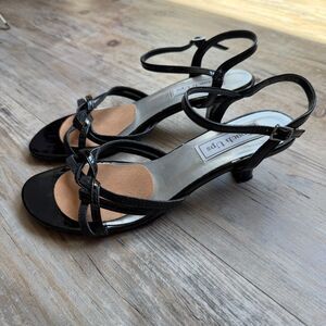 Kitten Heels Y2K 7.5 Touch Ups Melanie Black Patent Sandals Cute Vintage